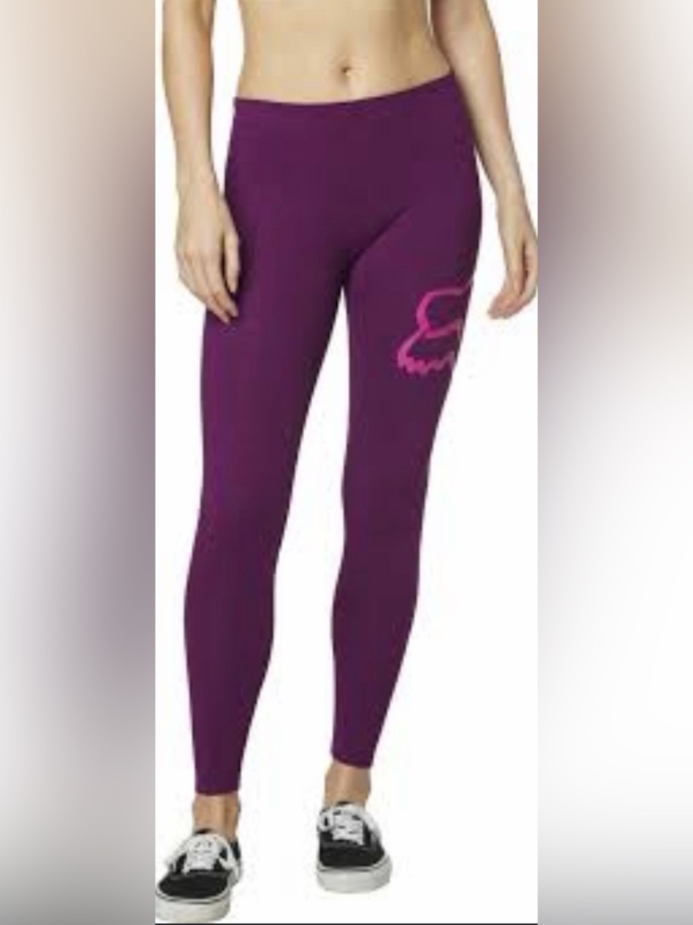 Fox Women’s Plum Leggings with Pink Fox Logo